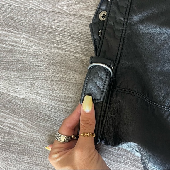 NWT Free People Vegan Leather Black Skirt - Picture 3 of 9